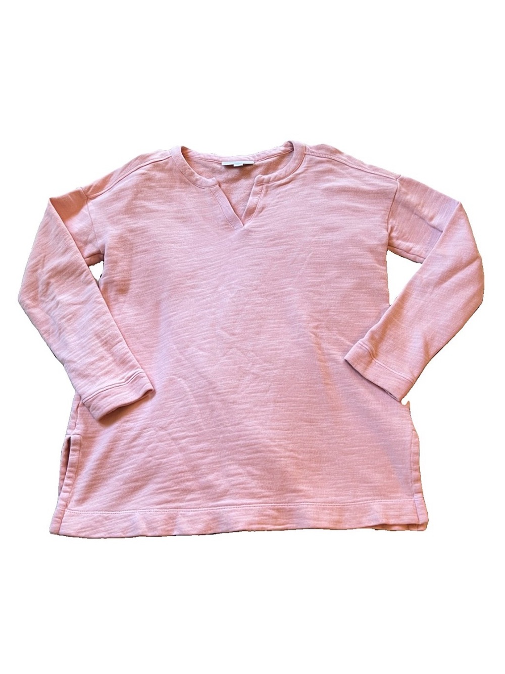 Pure Jill Pink Organic Cotton Knit Long Sleeve Top Size XS Tunic
